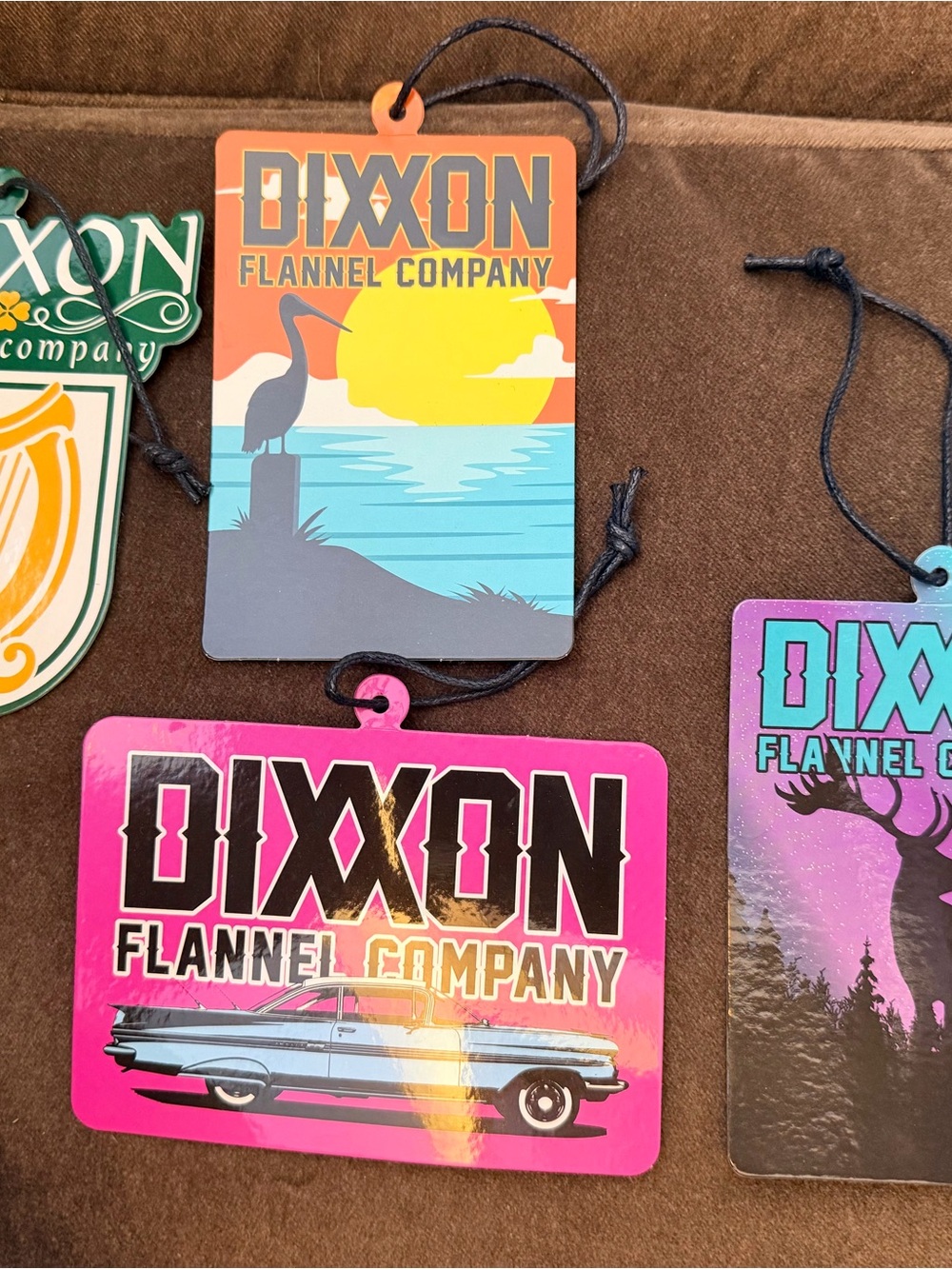 Dixxon Flannel Company set of 4 shirt sticker / gang tags